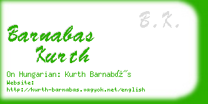 barnabas kurth business card